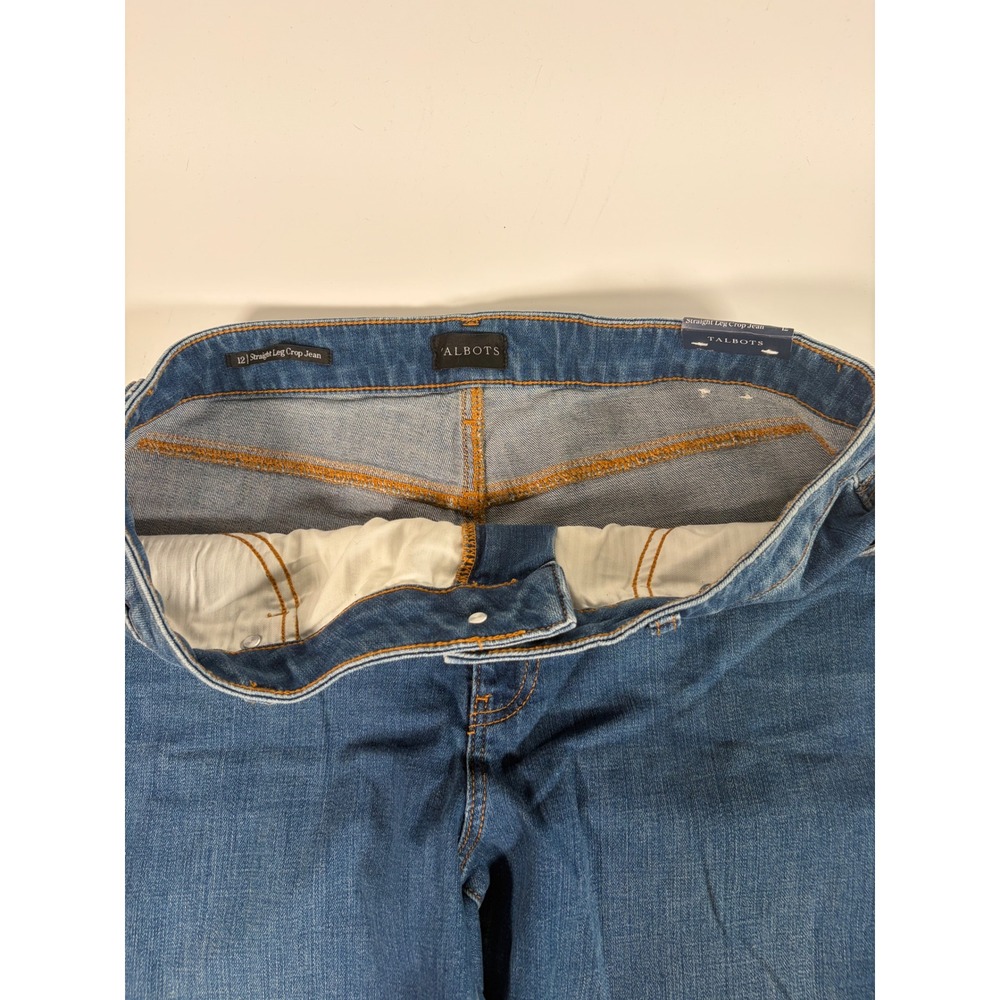 Talbots Straight Leg Crop Jeans Womens 12 Blue Denim Minimalist Old Money New - Picture 4 of 7